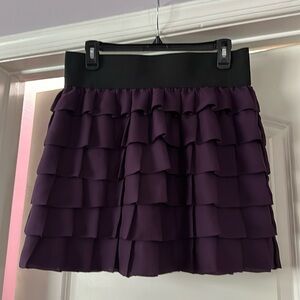 Elegant Purple Ruffle Skirt